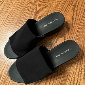 Madden Girl Black Mules
